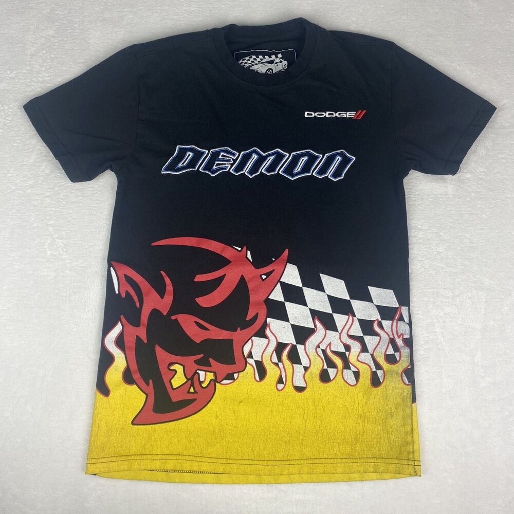 Dodge x Reason Demon SRT Racing Car Graphic Shirt Kids Boys Shirt Small Black